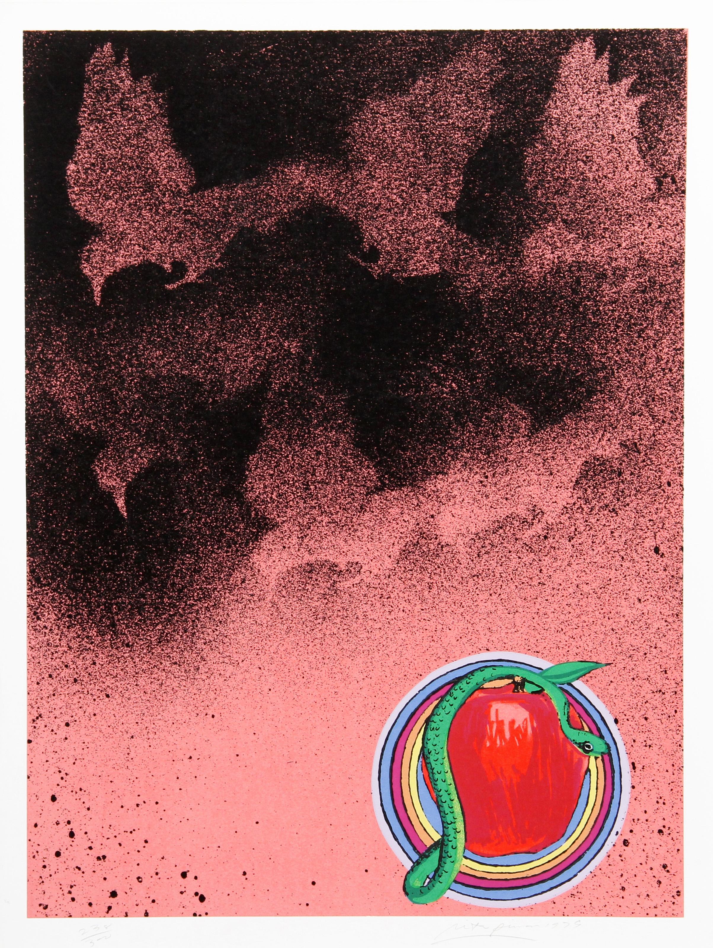 Rita Simon (alias Atirnomis), Amerikanerin (1938 - ) - Garden of Eden, Jahr:  1979, Medium:  Siebdruck, signiert und nummeriert mit Bleistift, Auflage:  300, Bildgröße:  32 x 23,5 Zoll, Größe:  35.5 in. x 26 in. (90.17 cm x 66.04 cm)