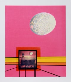 Hieroglyphen, Surrealistischer Siebdruck von Rita Simon
