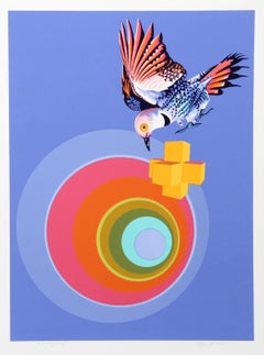 Rara Avis II, Surrealistischer Siebdruck von Rita Simon