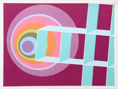 Paisaje espacial II, serigrafía surrealista de Rita Simon