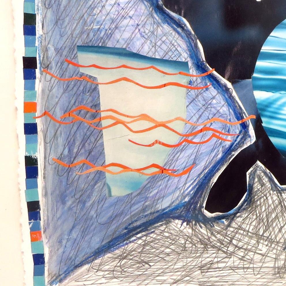 Rita Valley, Backwards Window, 2017, pen, pencil, magazine cutouts, paint 1