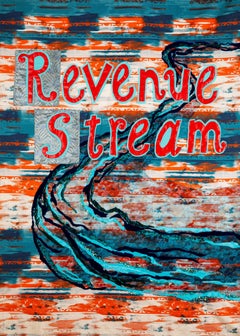 Rita Valley, Revenue Stream, 2018, fabric, vinyl, beads, banner