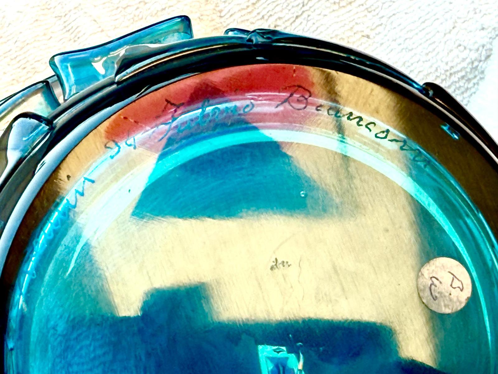 Vaso in vetro Ritagli in blu di Fulvio Bianconi per Venini in vendita 1