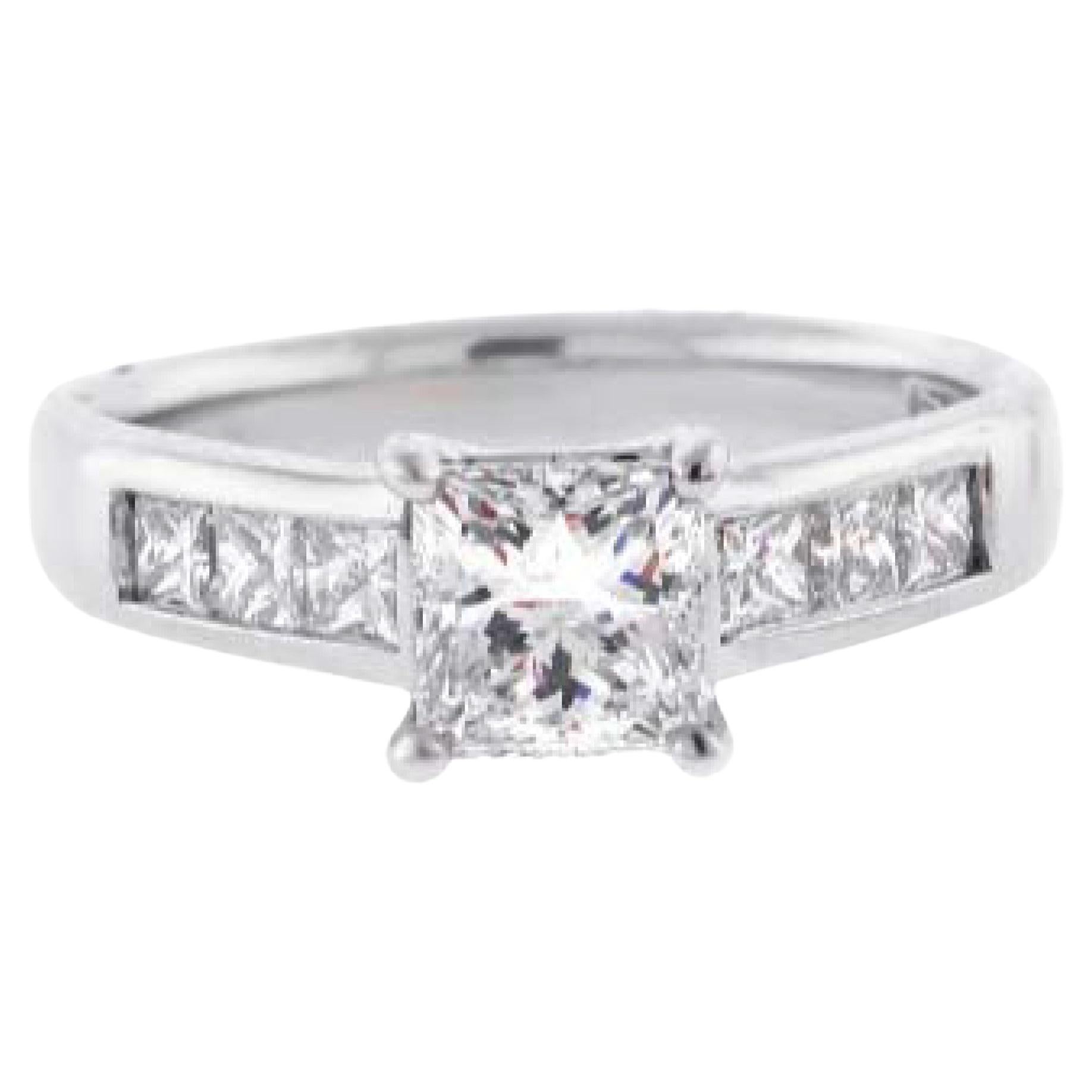 Ritani 1.02ct Princess Cut Diamond Engagement Ring in Platinum For Sale