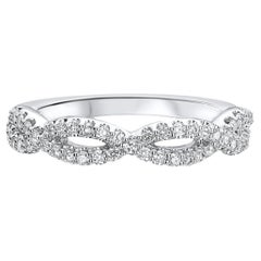 Ritani 14K White Gold Diamond Twist Ring - 21318 - Size 6.5