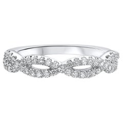 Ritani 14K White Gold Diamond Twist Ring with Round Diamonds 0.37 Carats