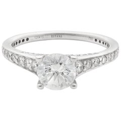 Ritani 18 Karat White Gold Graduated Shank Semi Mount