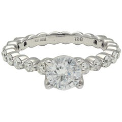 Ritani 18 Karat White Gold Shared Prong Semi Mount
