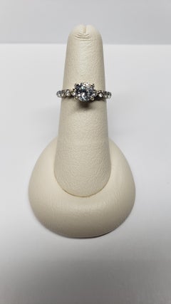 Ritani 18 Karat White Gold Shared Prong Semi Mount