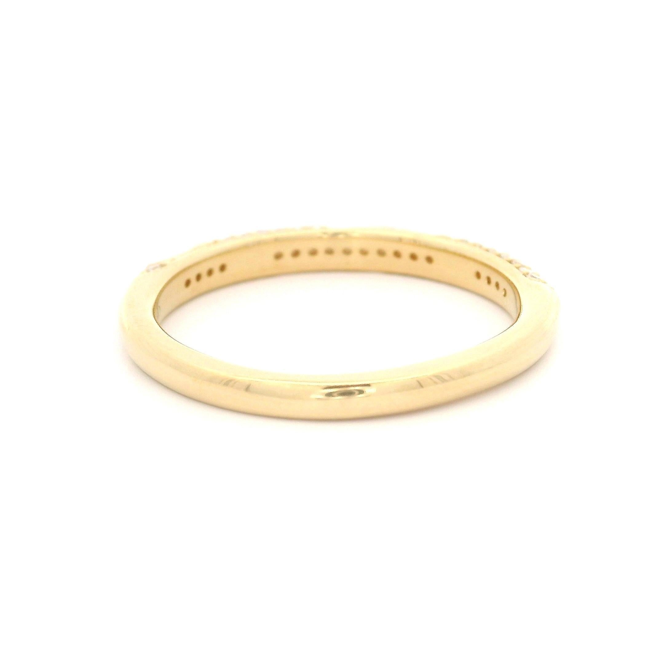 –Stone(s)–
(Numerous) Natural Genuine Diamonds - Round Brilliant Cut - Pave Set - F-G Color - VS1-VS2 Clarity  - 0.22ctw (exact)

Material: Solid 18kYellow Gold
Weight: 3.85 Grams
Ring Size: 9.0 ( fitted on finger, please contact us prior to