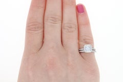 Ritani .93 Carat Asscher Diamond Halo Ring and Wedding Band 950 Platinum