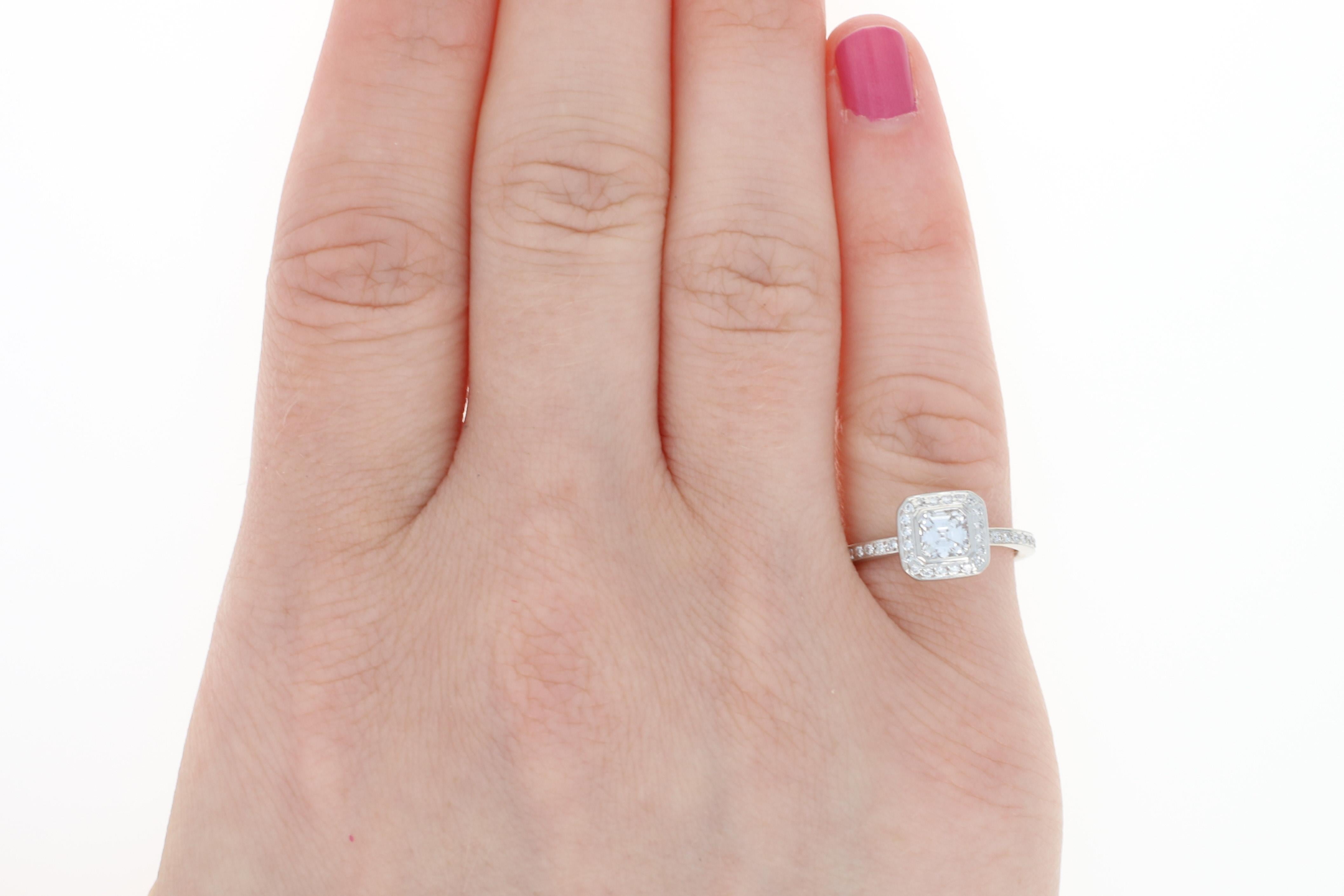 Emerald Cut Ritani .93 Carat Asscher Diamond Halo Ring and Wedding Band 950 Platinum