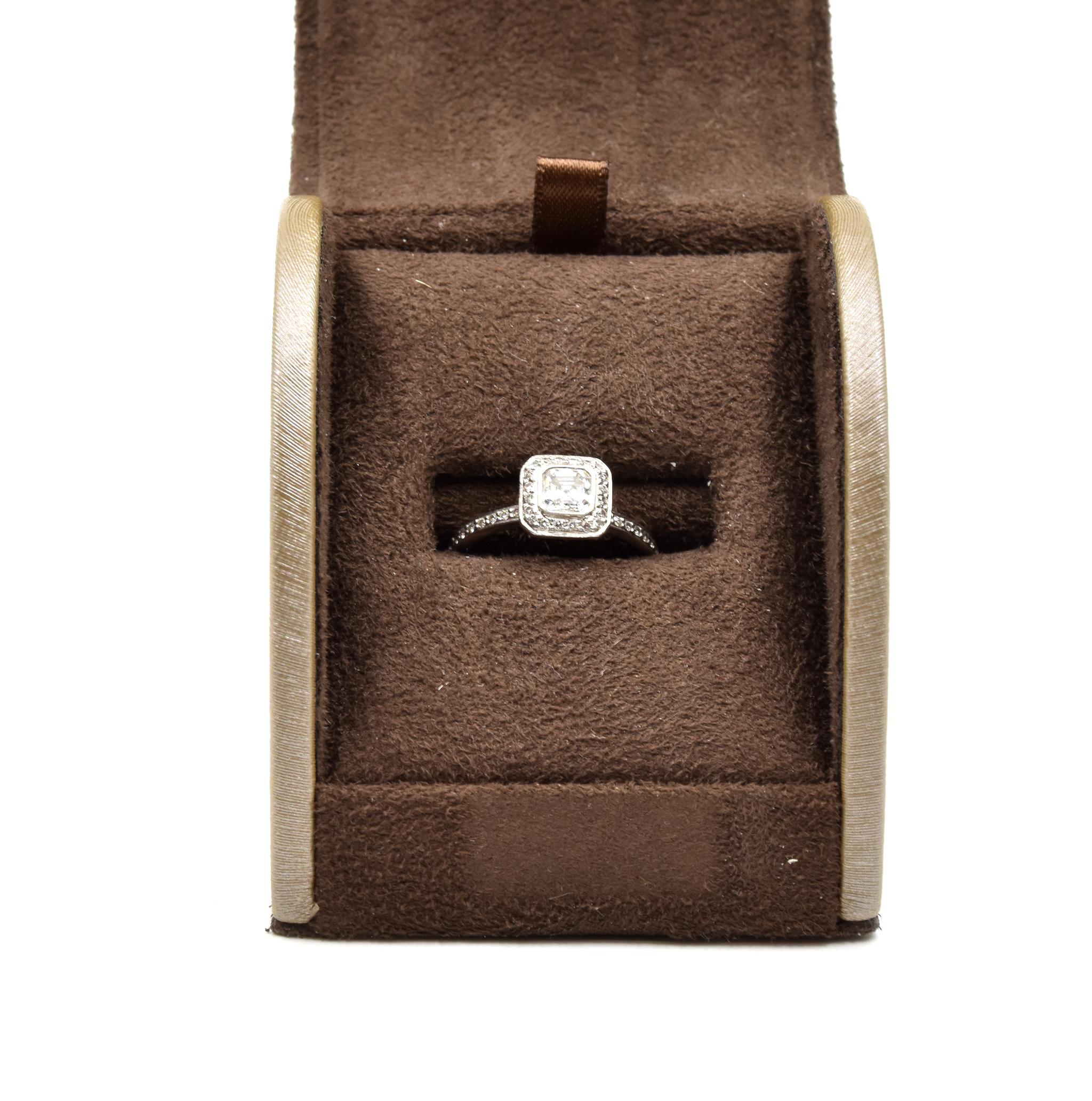 Women's Ritani Asscher Cut 0.42 Carat Diamond Platinum Engagement Ring