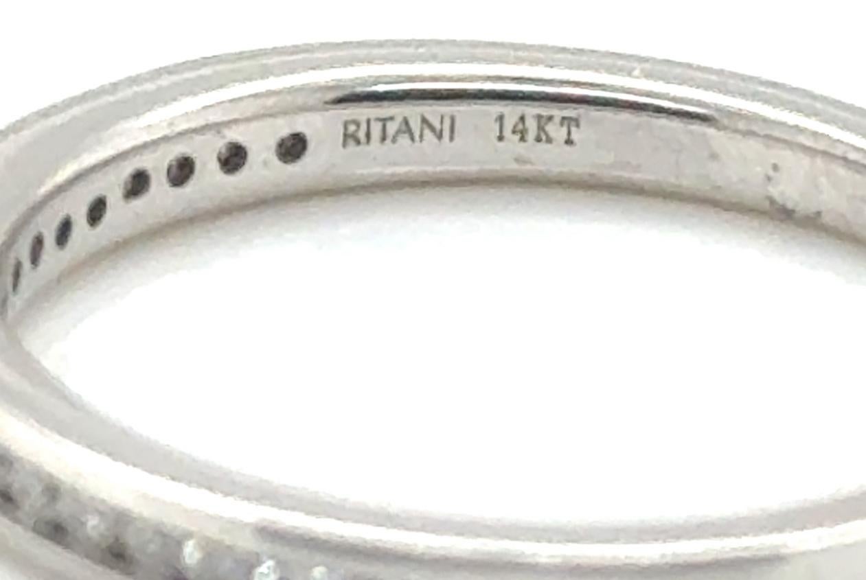Women's Ritani Channel Set Diamond Wedding Ring Band .15ct Mined 14K Brand New For Sale