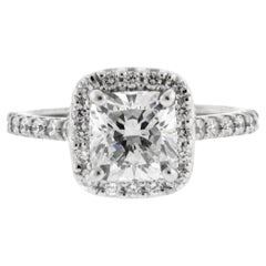 Ritani Classic French-Set Halo Cushion Diamond Engagement Ring
