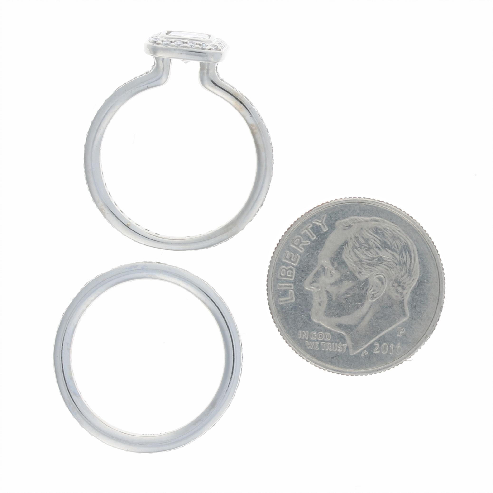 Ritani Diamant-Halo-Ring und Ehering 950 Platin Asscher 0,93 Karat 2