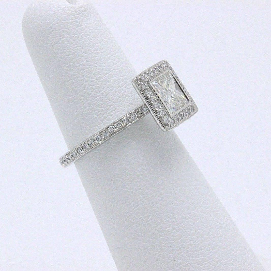 Princess Cut Ritani Endless Love Princess Diamond Ring 1.70 Carat H VS1 in Platinum For Sale
