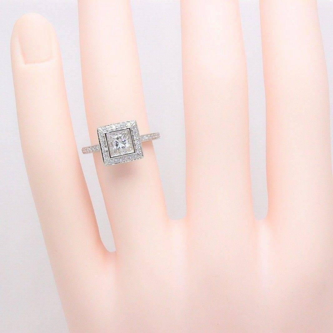 Ritani Endless Love Princess Diamond Ring 1.70 Carat H VS1 in Platinum In Excellent Condition For Sale In San Diego, CA