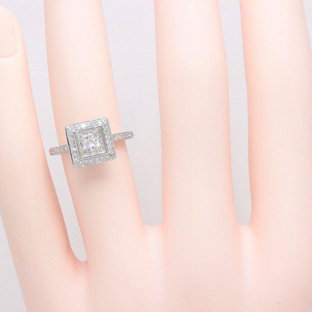 Ritani Endless Love Princess Diamond Ring 1.70 Carat H VS1 in Platinum For Sale 1