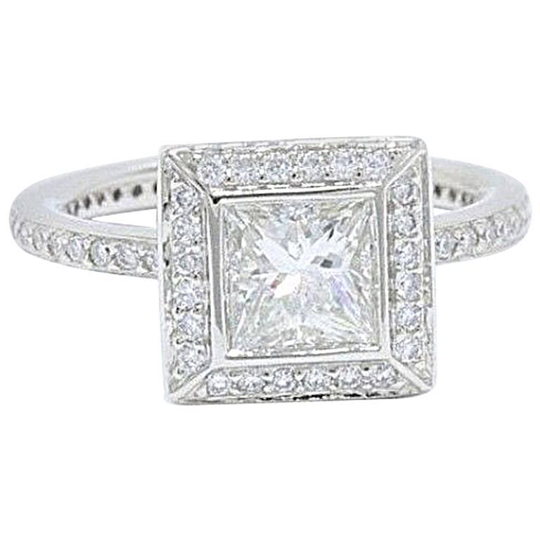 Ritani Bague princesse d'amour sans fin en platine et diamants 1,70 carat H VS1