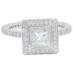 Ritani Endless Love Princess Diamond Ring 1.70 Carat H VS1 in Platinum