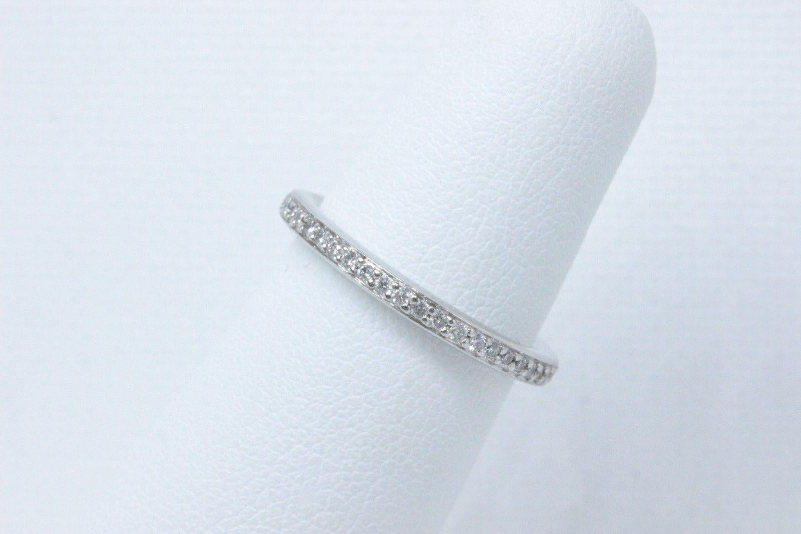 Ritani Eternity Diamond Wedding Band Ring Micro Pave Set in Platinum In Excellent Condition For Sale In San Diego, CA