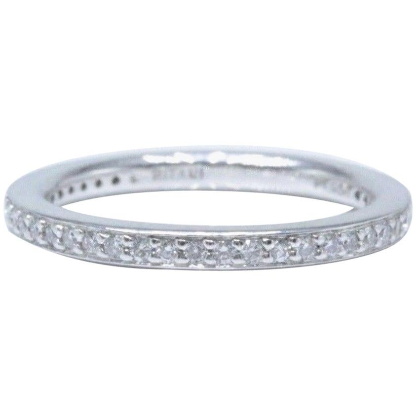 Ritani Eternity Diamond Wedding Band Ring Micro Pave Set in Platinum For Sale