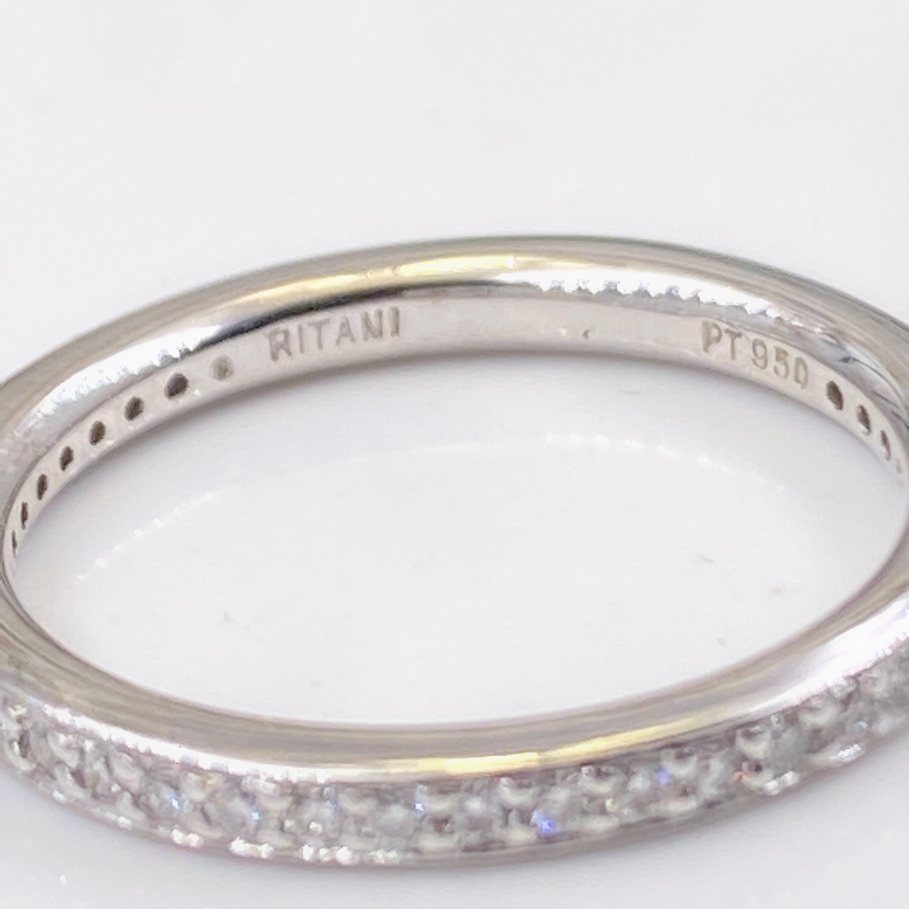 Alianza de Diamante Eternidad Ritani MicroPave en Platino en Excelente estado para la venta en San Diego, CA
