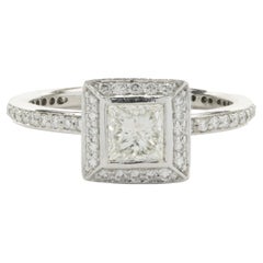 Used Ritani Platinum Princess Cut Diamond Engagement Ring