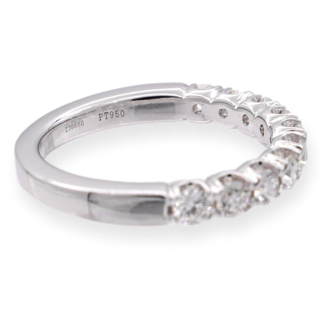 Modern Ritani Platinum Single Row Shared Prong Round Cut .66ct Diamond Band Ring For Sale