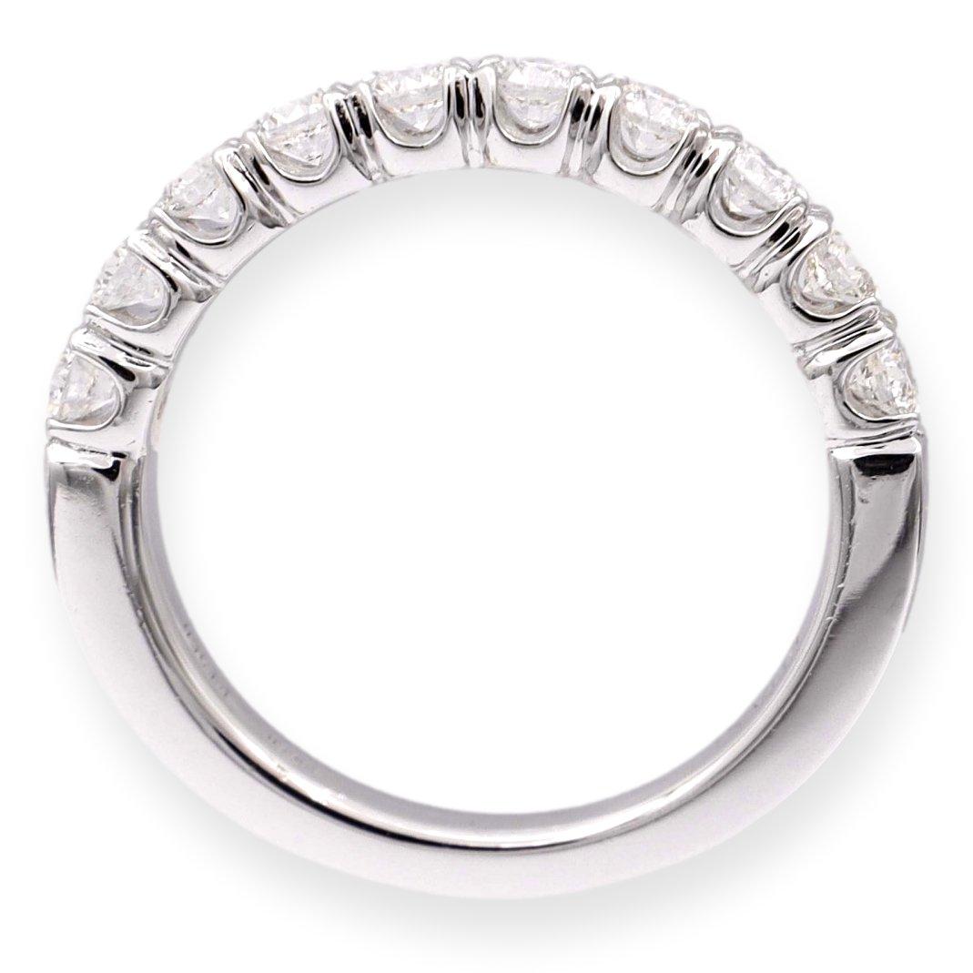 Ritani Platinum Single Row Shared Prong Round Cut .66ct Diamond Band Ring For Sale 1