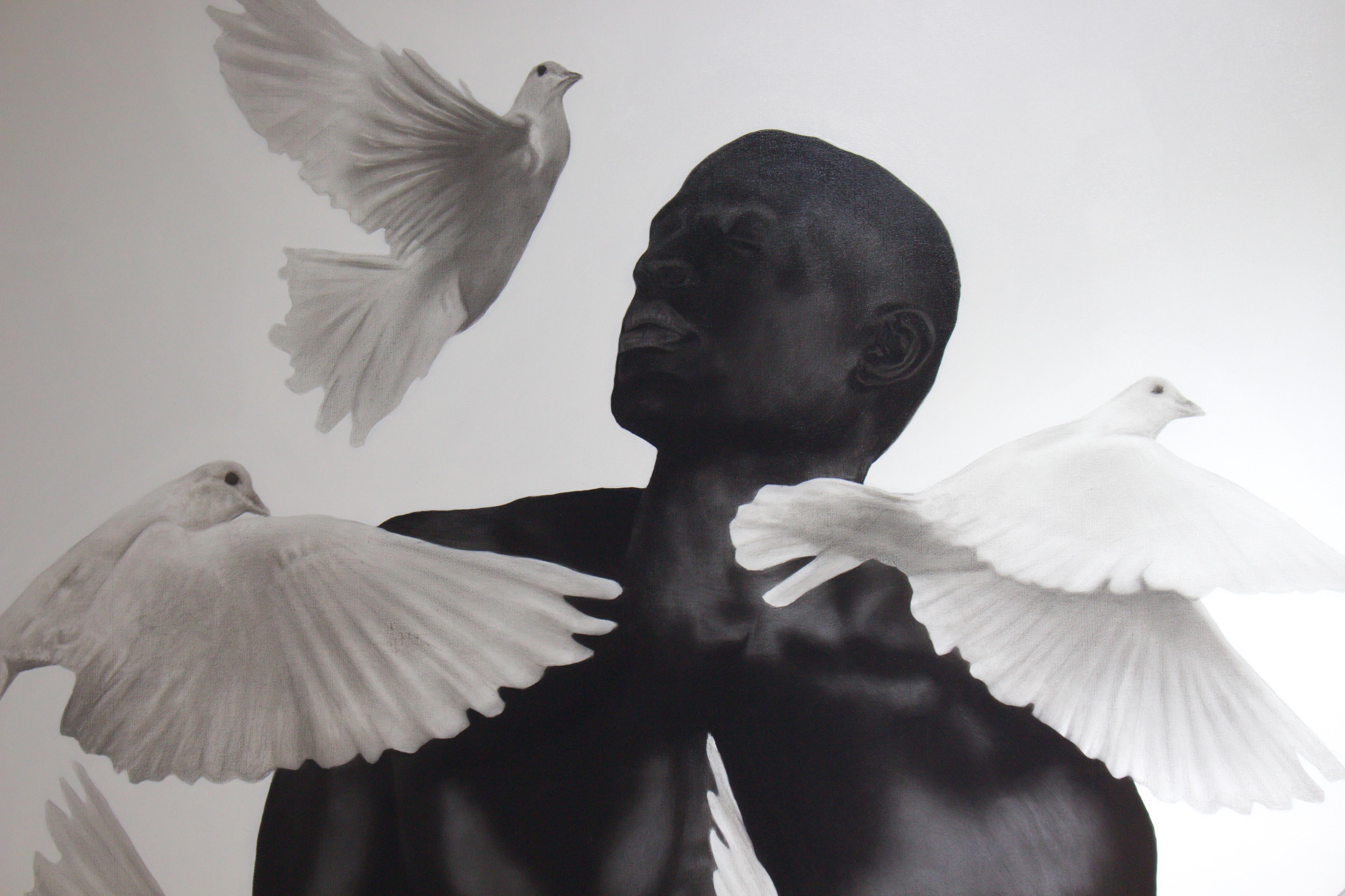 Between Fragilities - Contemporary Painting by Ritchelly Oliveira