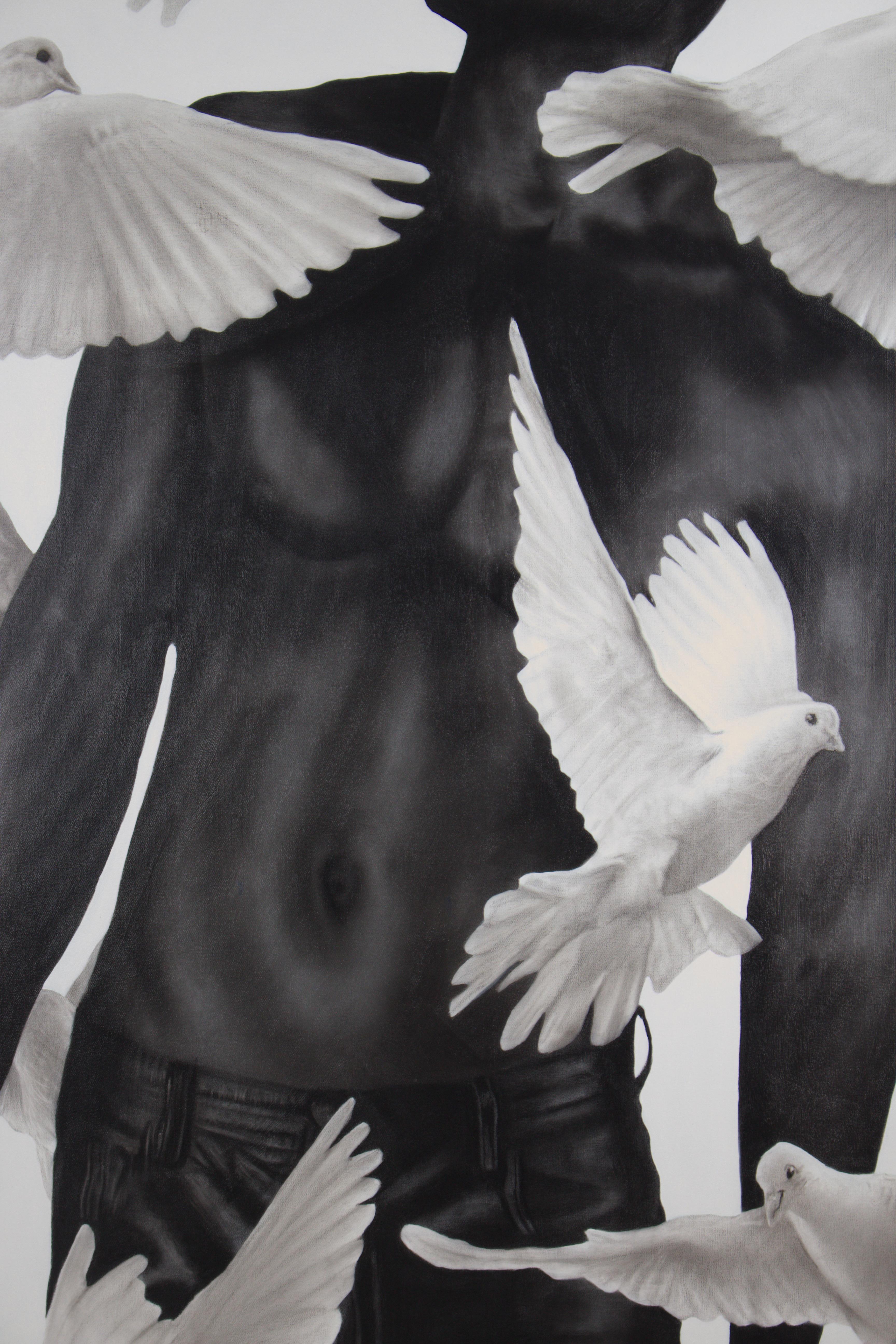 Ritchelly Oliveira, visual artist, began his work in 2012, shortly after enrolling in visual arts at the Federal University of Goiás (UFG), he found in the human figure a space to present his speech about what he understands most deeply present in