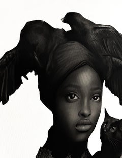 Gato Preto, Charcoal and Acrylic on Canvas, 100 x 80 cm, 2025