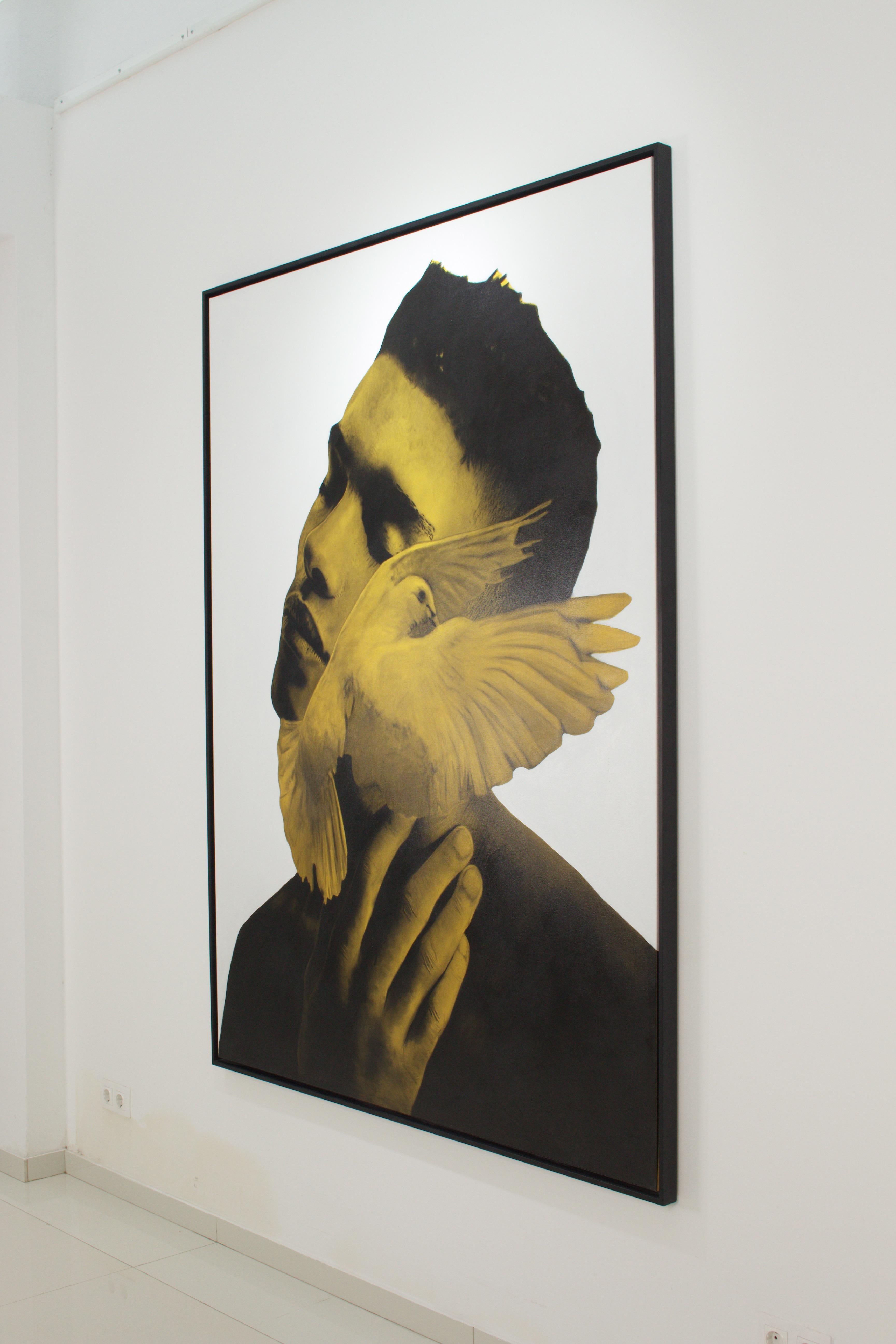 Schwer wie die Force Between Us – Painting von Ritchelly Oliveira