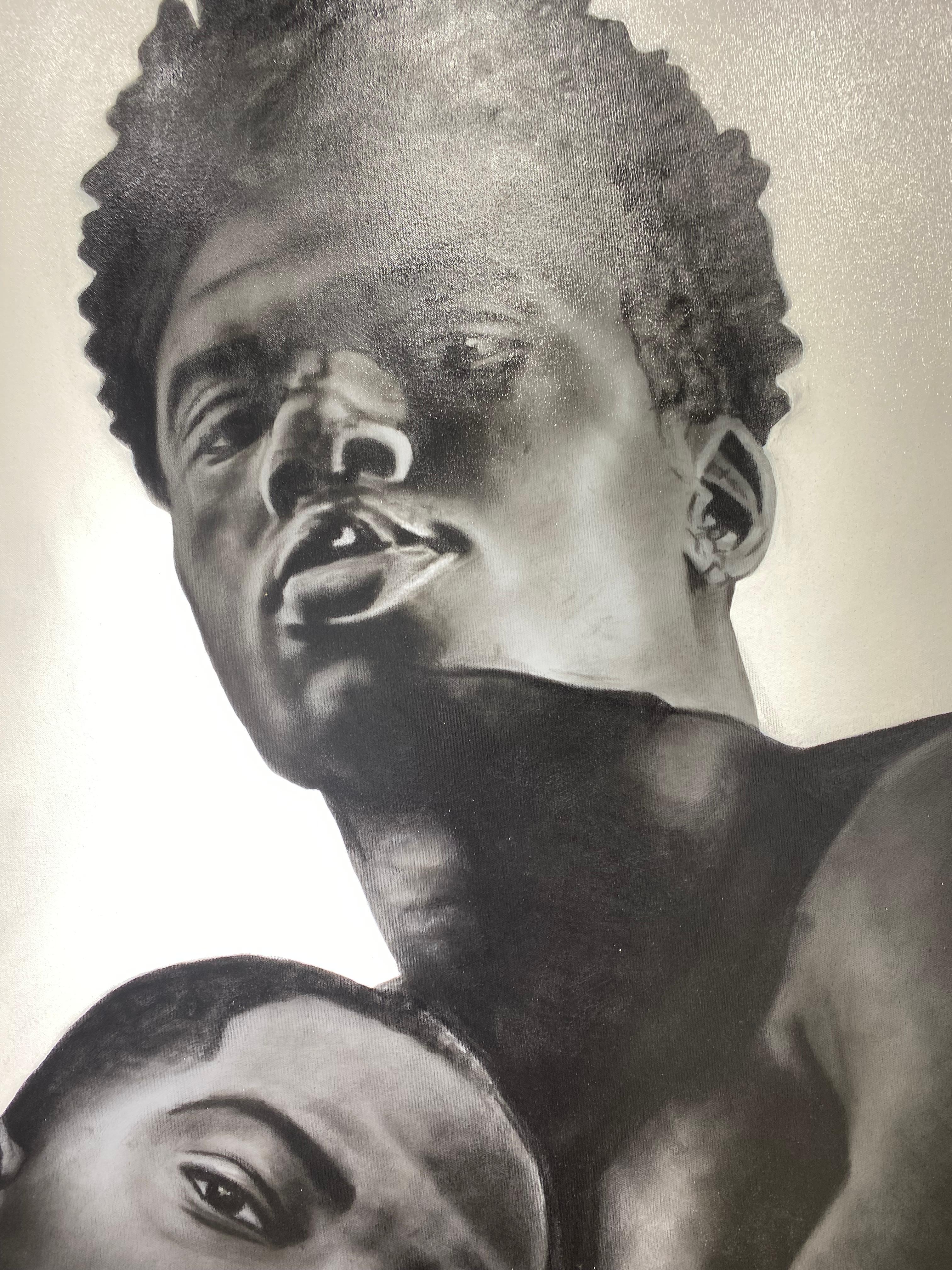 I+I sono stato toccato da Dio - Portrait Painting Nero di Ritchelly Oliveira