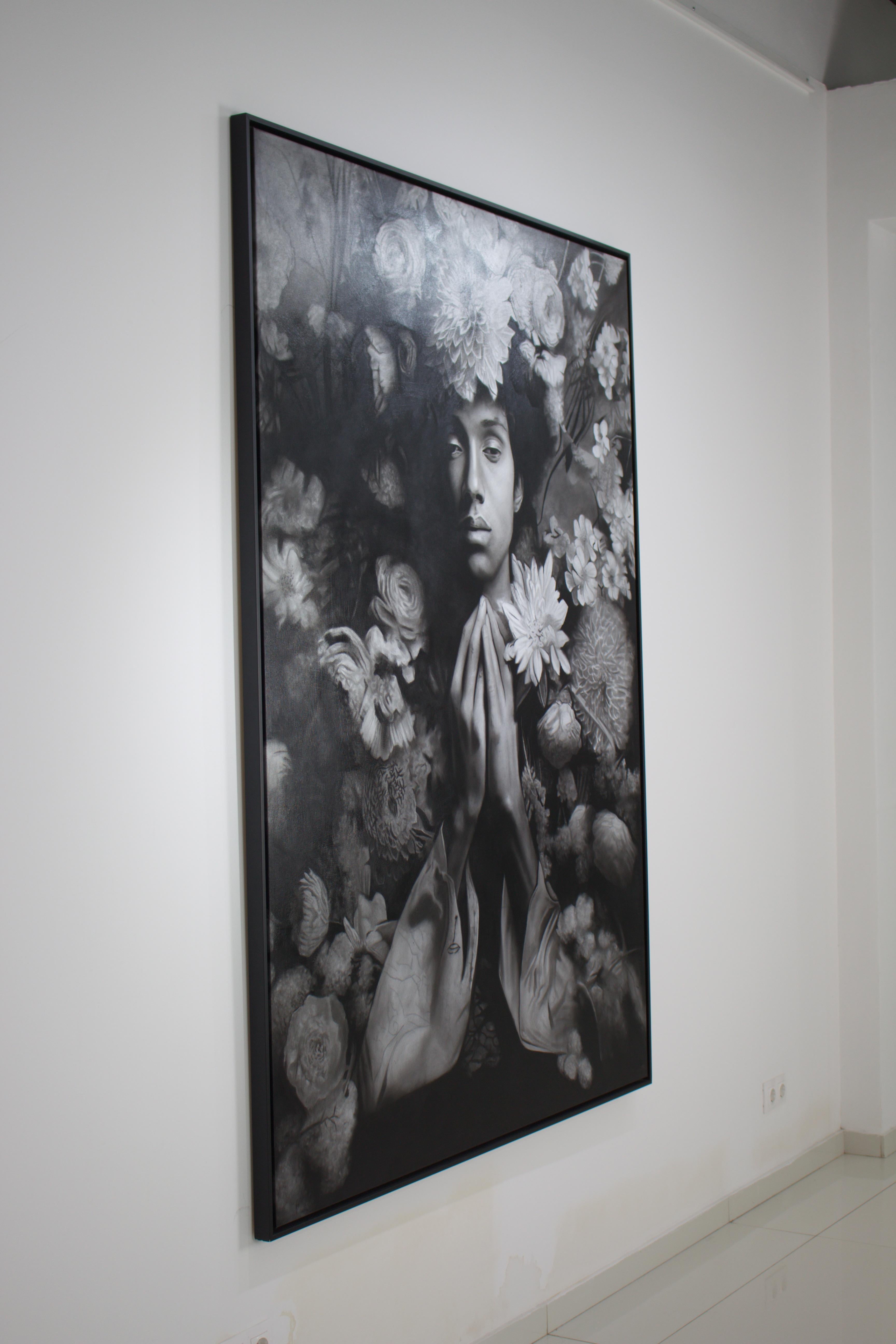 Jardim das Fragilidades (Schwarz), Portrait Painting, von Ritchelly Oliveira