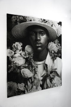Jardins das Fragilidades II, 2024, Charcoal and Acrylic Portrait