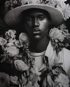Jardins das Fragilidades II, 2024, Charcoal and Acrylic Portrait