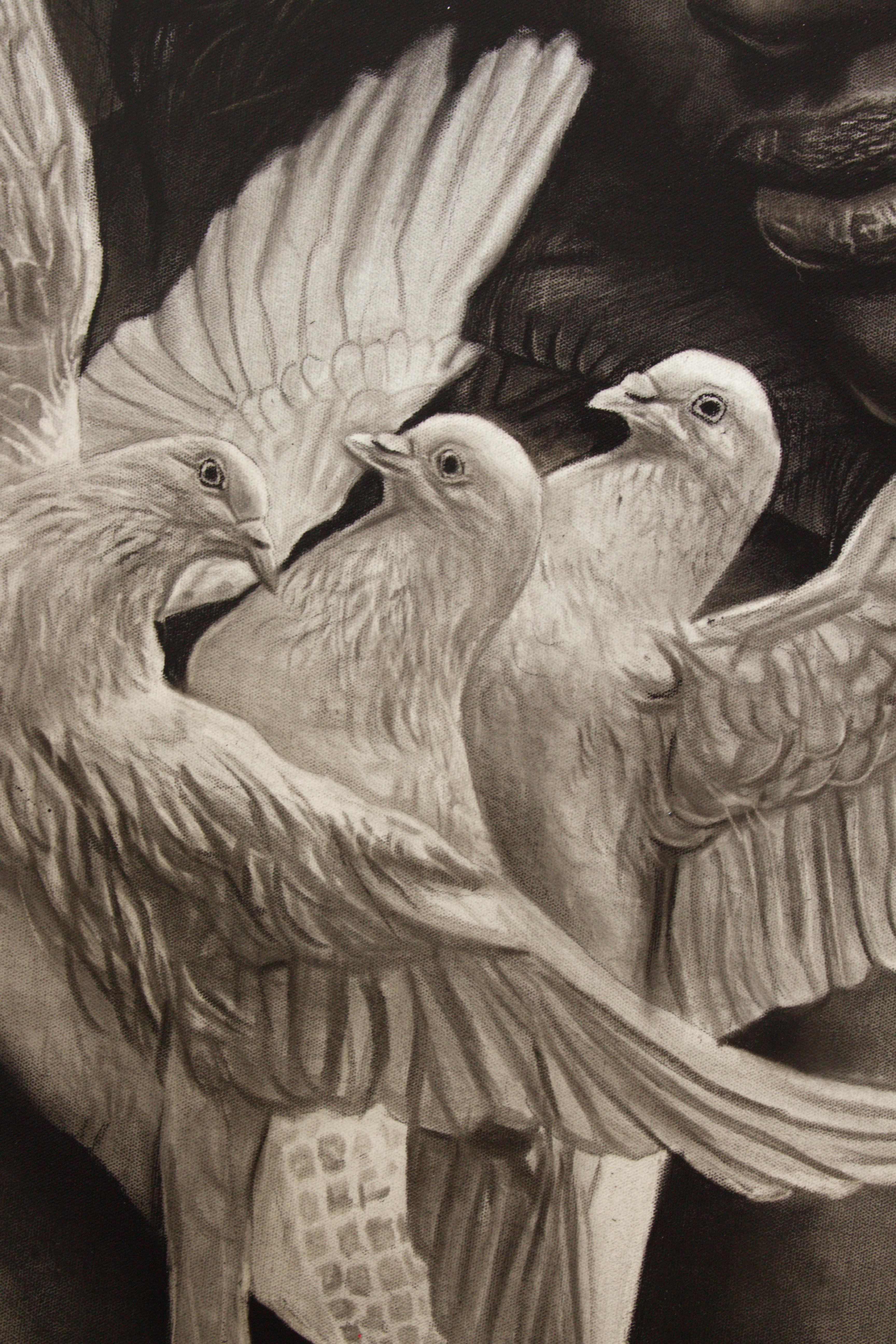 Viola und die Vögel, 2025 - Ritchelly Oliveira (figurativ) im Angebot 6