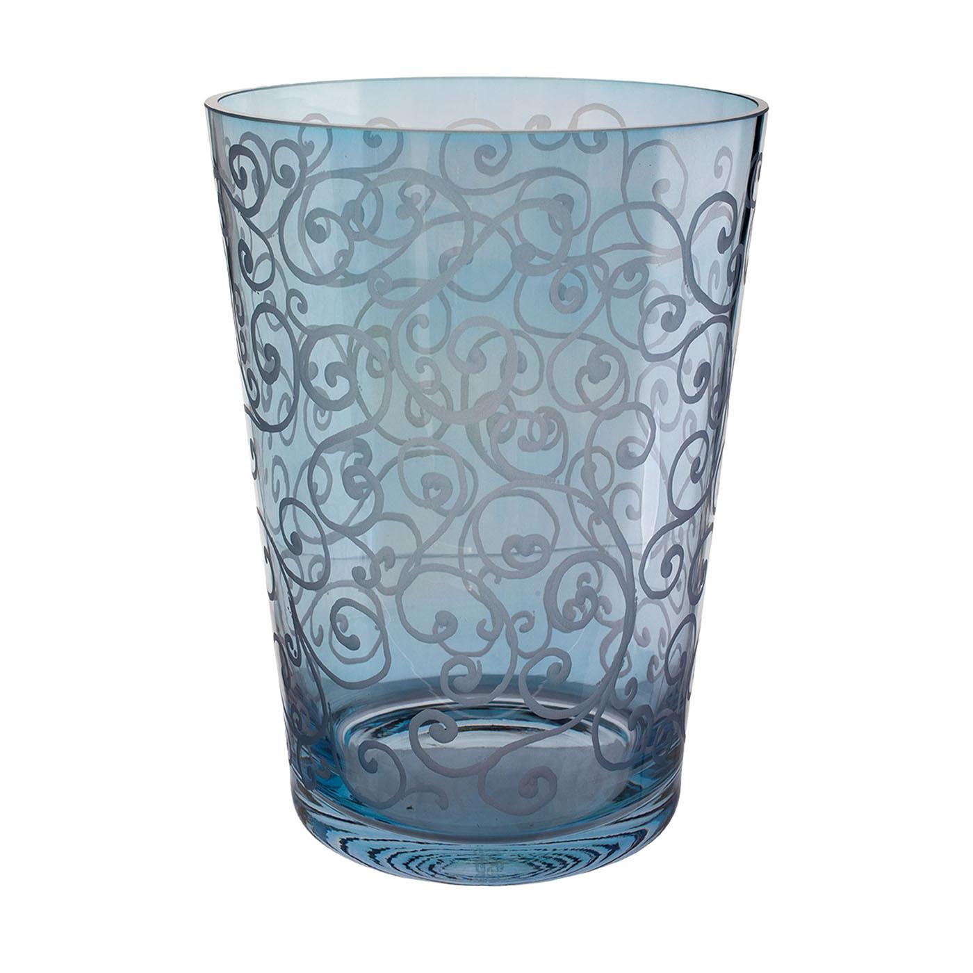 Italiano Vaso in vetro blu Ritmica di Griffs Montenapoleone di Vetrerie di Empoli in vendita