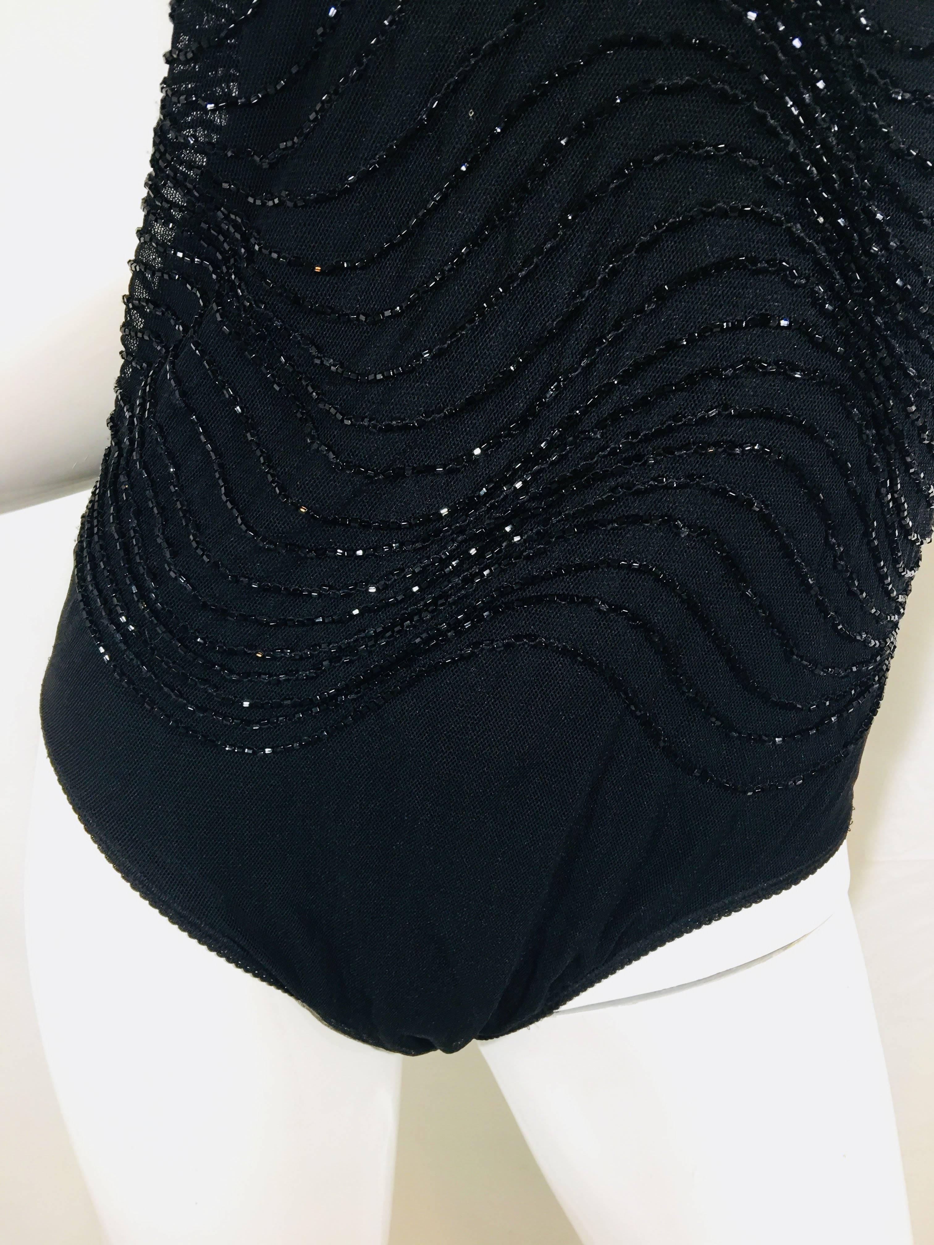 Ritmo di Perla Sleeveless Embellished Bodysuit with Spaghetti Straps.