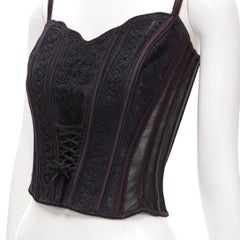 RITMO DI PERLA LA PERLA Vintage black embroidery boned corset top IT40 S