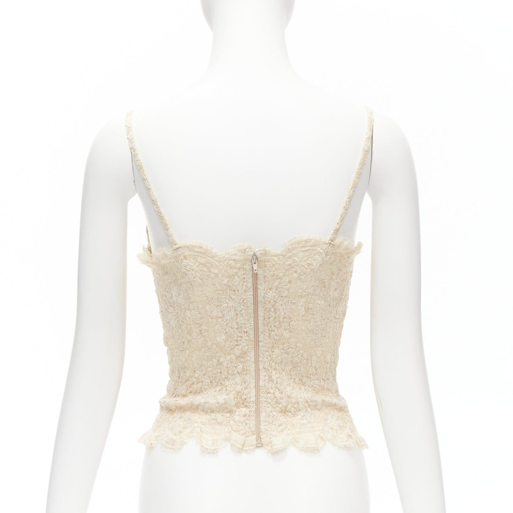 RITMO DI PERLA La Perla Vintage cotton blend lace boned corset bust top IT42 M 1