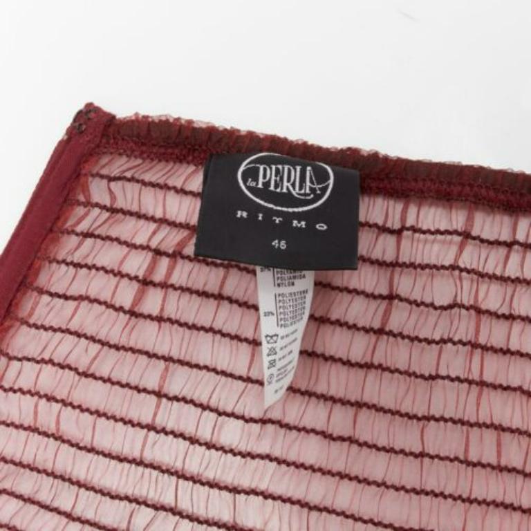 RITMO DI PERLA La Perla Vintage corsé corpiño de encaje rojo negro con cuentas IT46 XL en venta 3