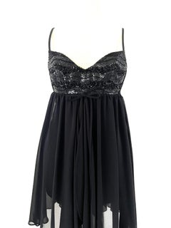 Ritmo di Perla Vintage Black cocktail dress with Chiffon overlay Sequin Beads