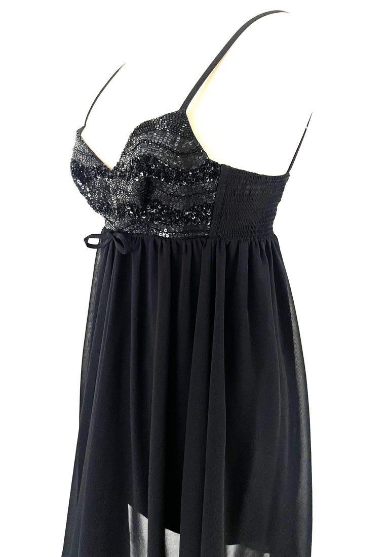 Ritmo di Perla Vintage Black cocktail dress with Chiffon overlay Sequin Beads For Sale at 1stDibs Ritmo di Perla Vintage Black cocktail dress with Chiffon overlay Sequin Beads For Sale at 1stDibs