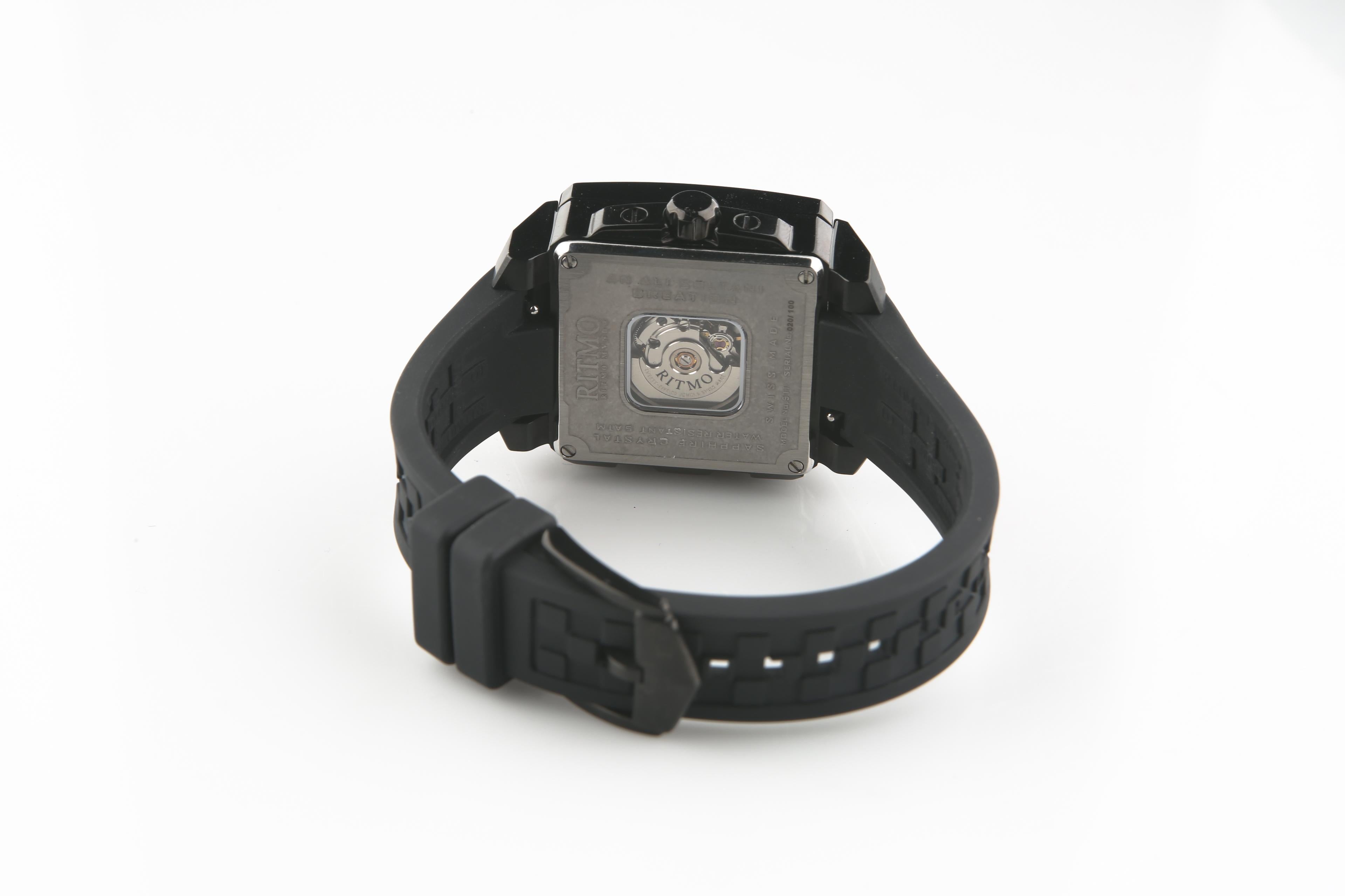 Modern Ritmo Mundo Puzzle Automatic 25 Jewel Limited Black Women's Watch 511 w/ Box For Sale