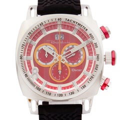 Ritmo Mundo Racer Oscar Chronograph Stainless Steel Red Dial Men's Watch 2221