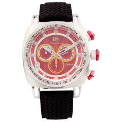 Ritmo Mundo Racer Oscar Chronograph Stainless Steel Red Dial Men's Watch 2221